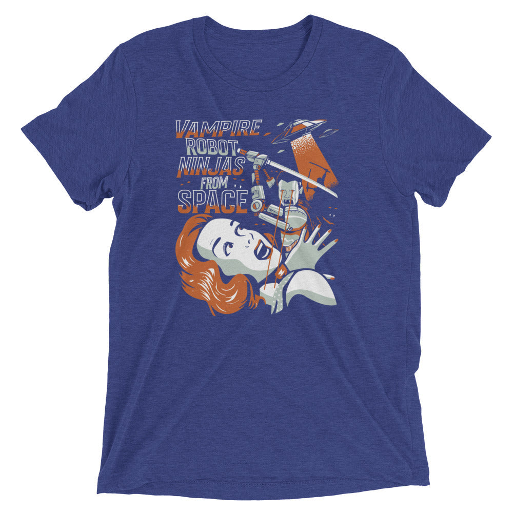 Vampire Robot Ninja From Space Men's Tri-Blend Tee Hoodie, Sweatshirt | CoreVibeTees.com (Image 4)