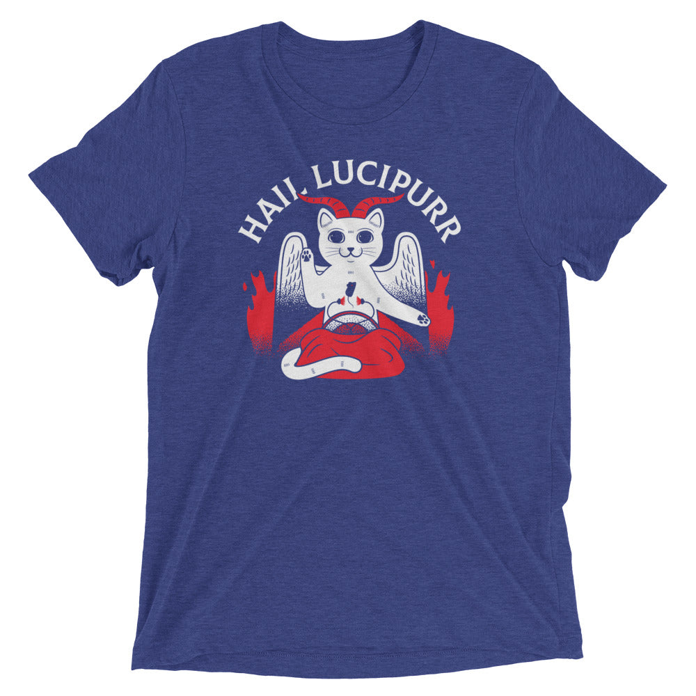 Hail Lucipurr Men's Tri-Blend Tee Hoodie, Sweatshirt | CoreVibeTees.com (Image 3)