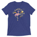 Flamingo With It Men's Tri-Blend Tee Hoodie, Sweatshirt | CoreVibeTees.com (Image 1)