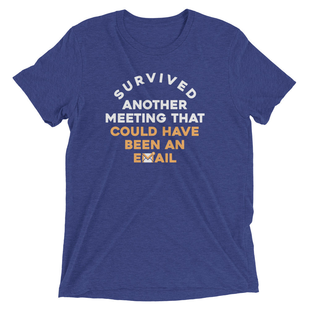 Survived Another Meeting Men's Tri-Blend Tee Hoodie, Sweatshirt | CoreVibeTees.com (Image 4)