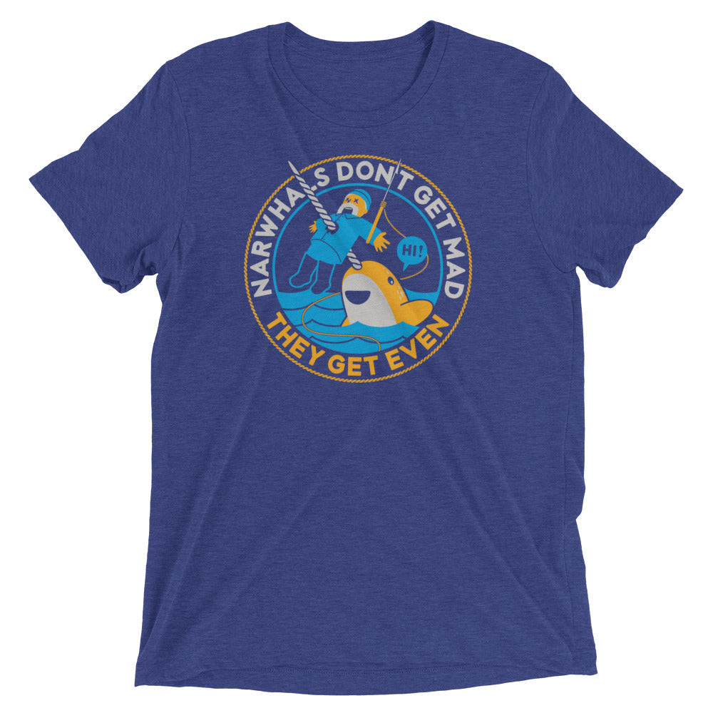 Narwhals Don't Get Mad Men's Tri-Blend Tee Hoodie, Sweatshirt | CoreVibeTees.com (Image 1)