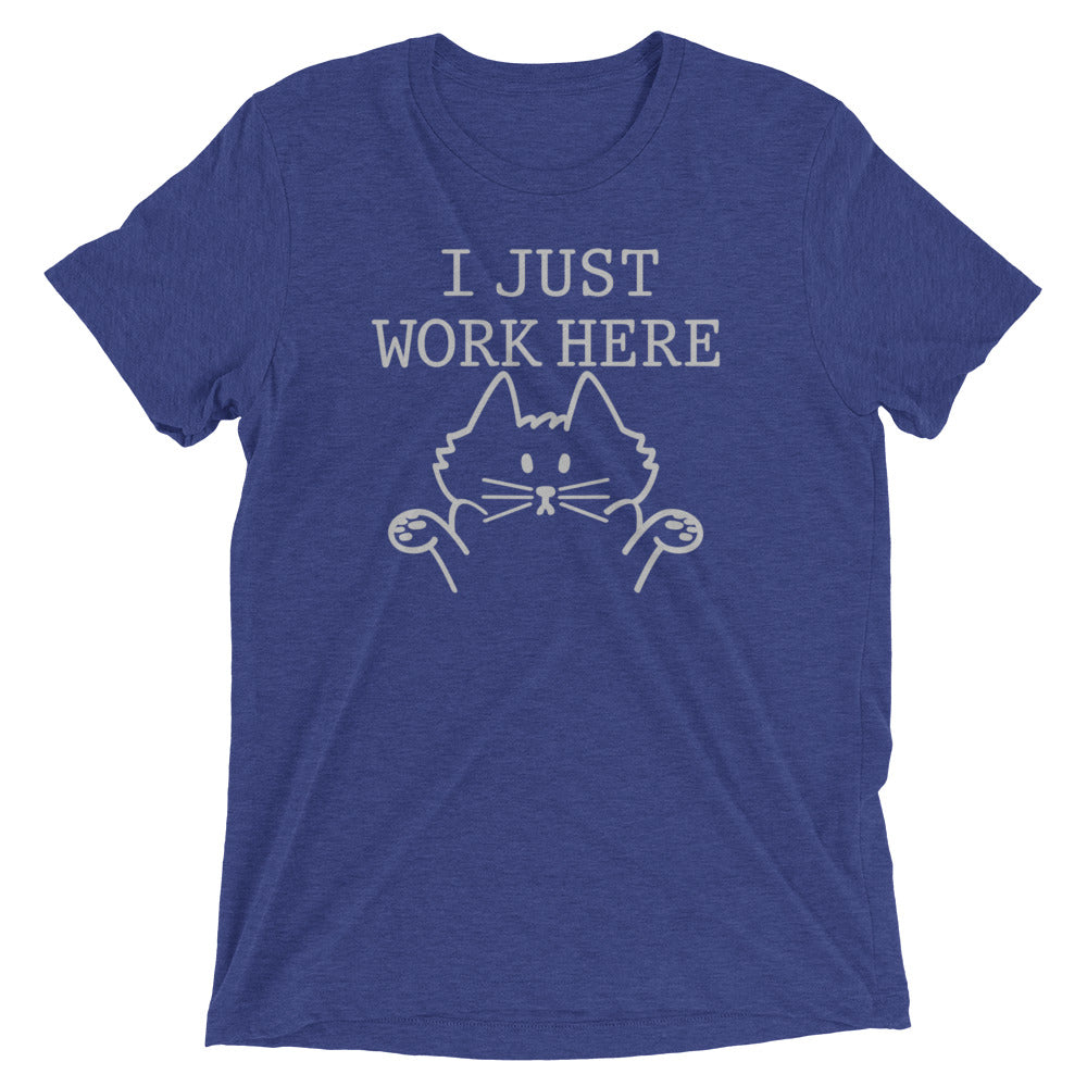 I Just Work Here Men's Tri-Blend Tee Hoodie, Sweatshirt | CoreVibeTees.com (Image 3)