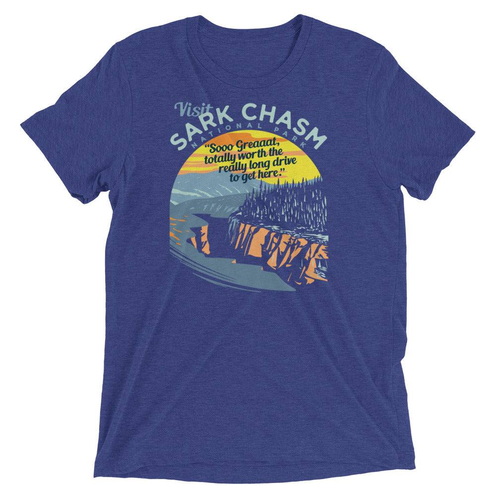 Visit Sark Chasm Men's Tri-Blend Tee Hoodie, Sweatshirt | CoreVibeTees.com (Image 1)