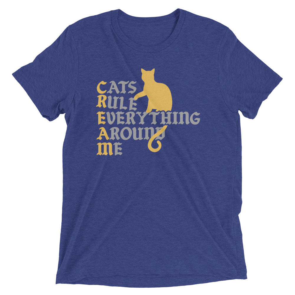 Cats Rule Everything Around Me Men's Tri-Blend Tee Hoodie, Sweatshirt | CoreVibeTees.com (Image 4)