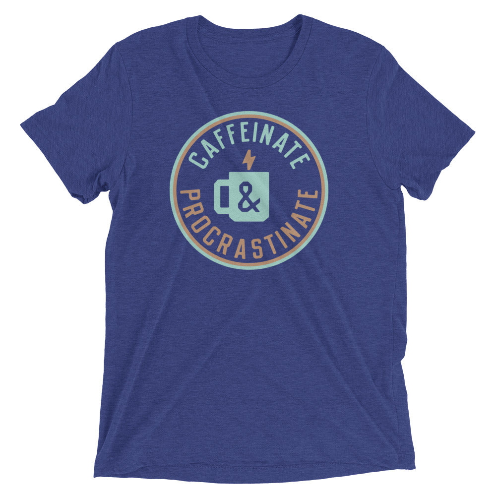 Caffeinate And Procrastinate Men's Tri-Blend Tee Hoodie, Sweatshirt | CoreVibeTees.com (Image 4)