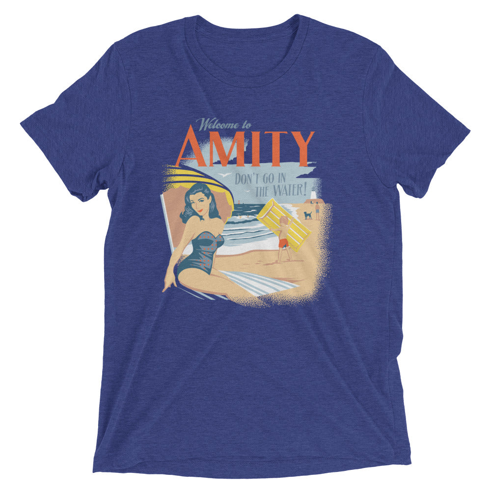 Welcome To Amity Men's Tri-Blend Tee Hoodie, Sweatshirt | CoreVibeTees.com (Image 2)