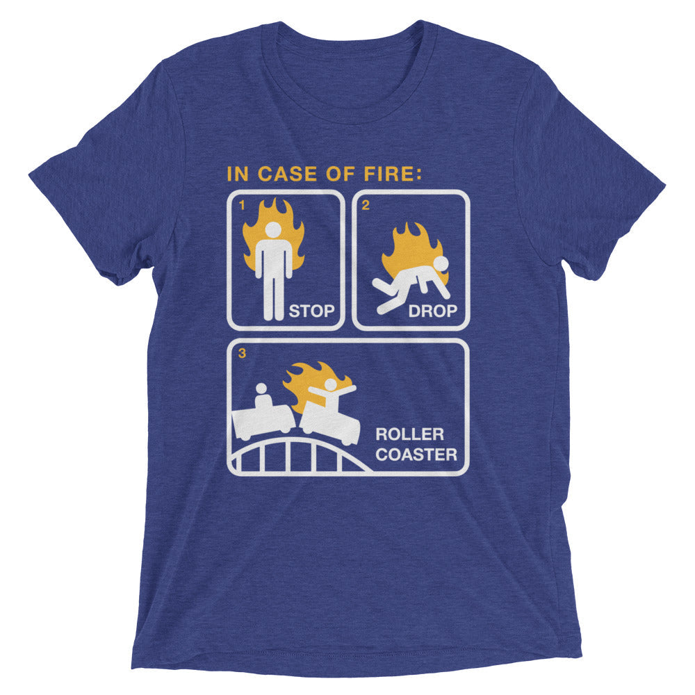 Stop Drop Roller Coaster Men's Tri-Blend Tee Hoodie, Sweatshirt | CoreVibeTees.com (Image 1)