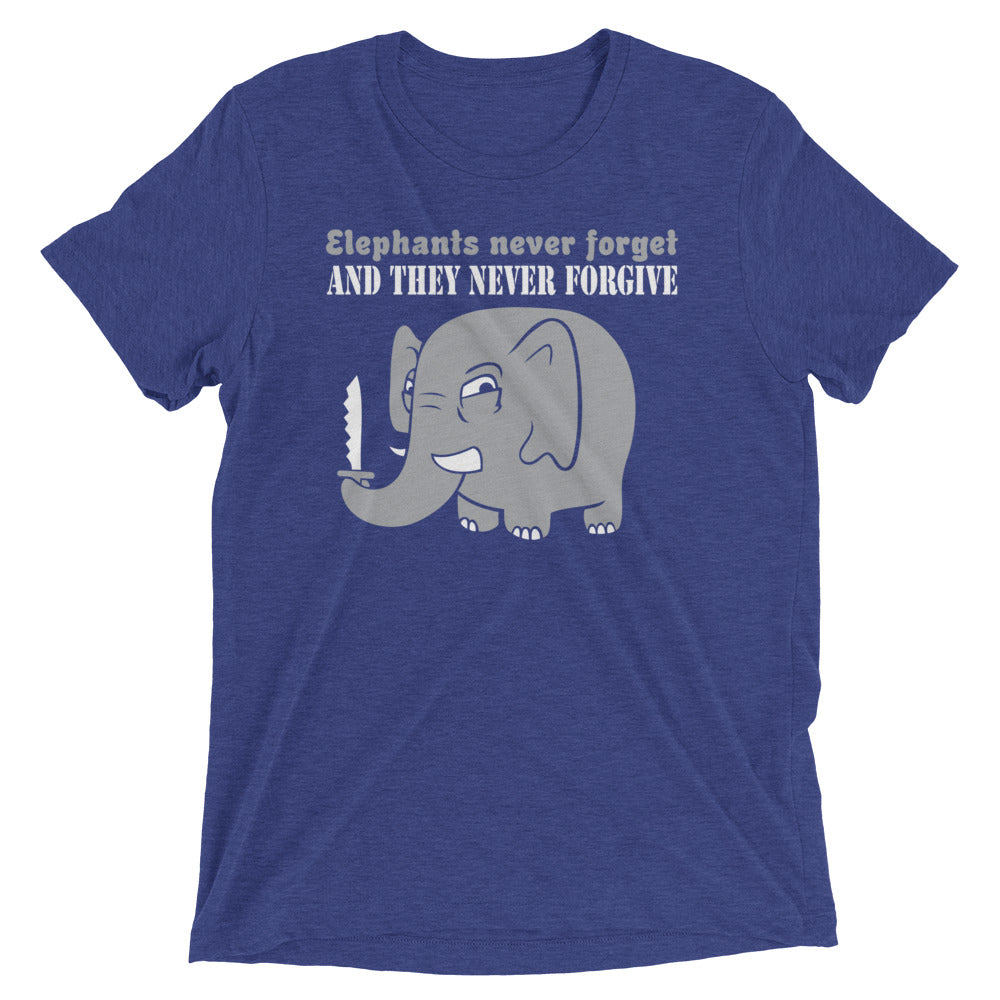 Elephants Never Forgive Men's Tri-Blend Tee Hoodie, Sweatshirt | CoreVibeTees.com (Image 1)
