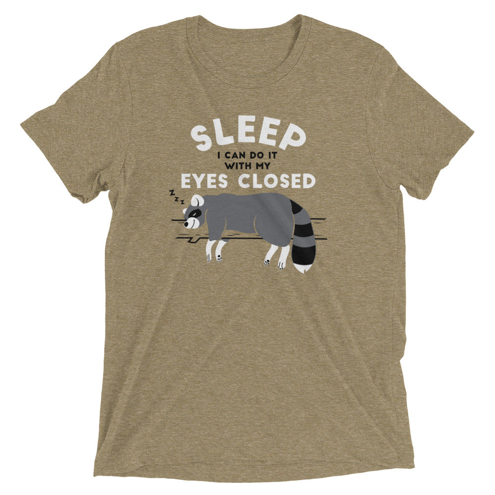 Sleep I Can Do It With My Eyes Closed Men's Tri-Blend Tee Hoodie, Sweatshirt | CoreVibeTees.com (Image 3)