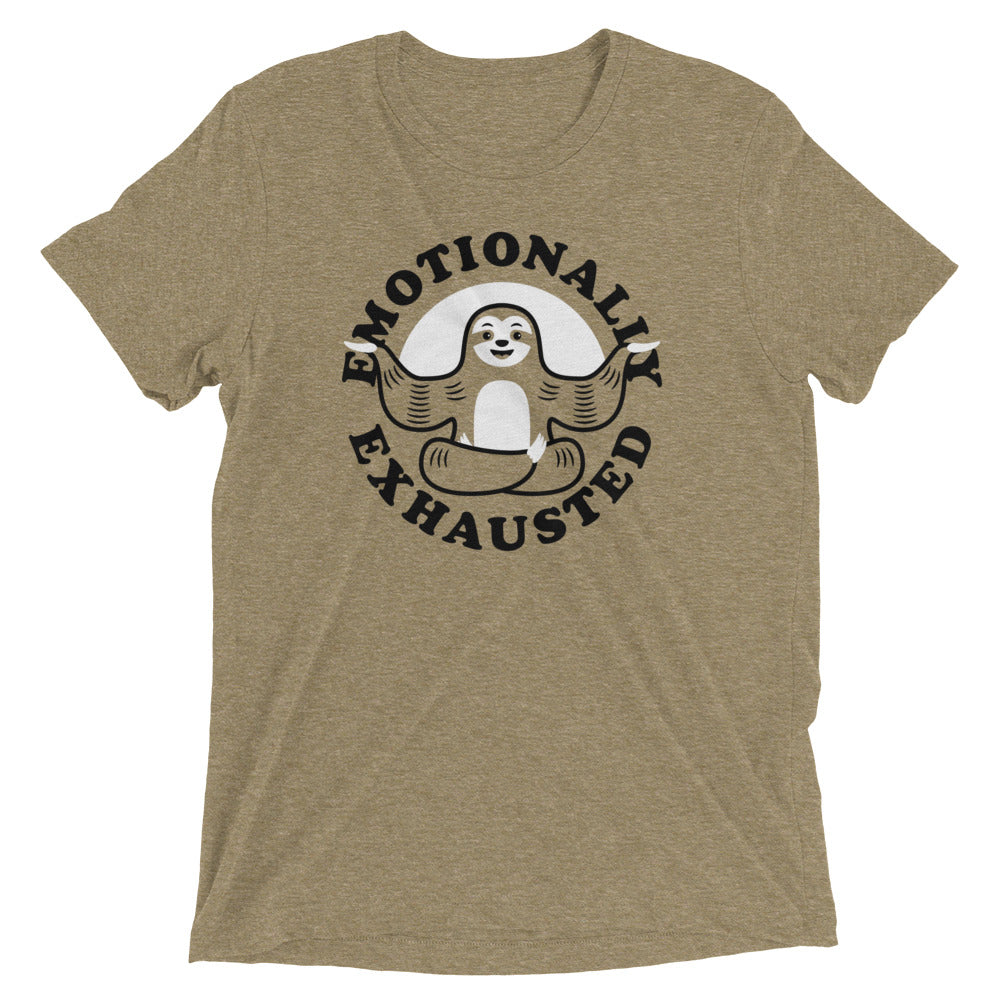 Emotionally Exhausted Men's Tri-Blend Tee Hoodie, Sweatshirt | CoreVibeTees.com (Image 2)