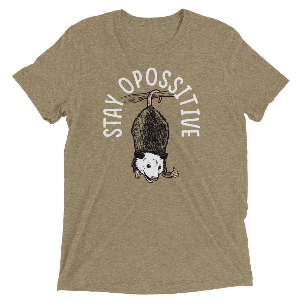 Stay Opossitive Men's Tri-Blend Tee Hoodie, Sweatshirt | CoreVibeTees.com (Image 3)