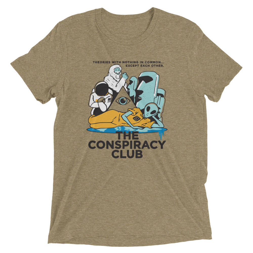 The Conspiracy Club Men's Tri-Blend Tee Hoodie, Sweatshirt | CoreVibeTees.com (Image 2)