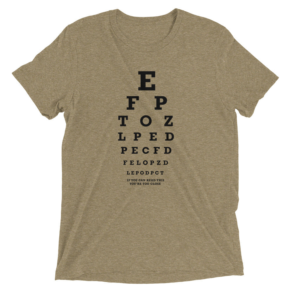 Too Close Eye Chart Men's Tri-Blend Tee Hoodie, Sweatshirt | CoreVibeTees.com (Image 4)