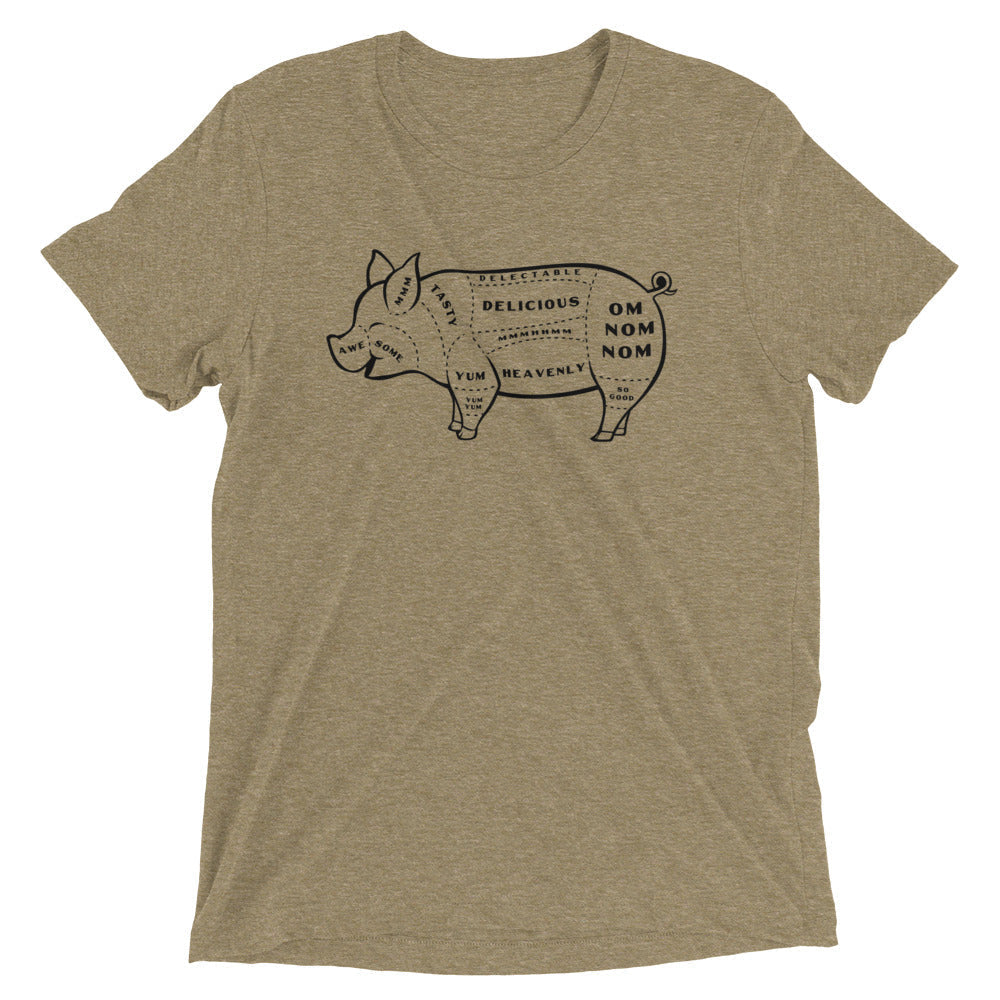 Tasty Pig Cuts Men's Tri-Blend Tee Hoodie, Sweatshirt | CoreVibeTees.com (Image 3)