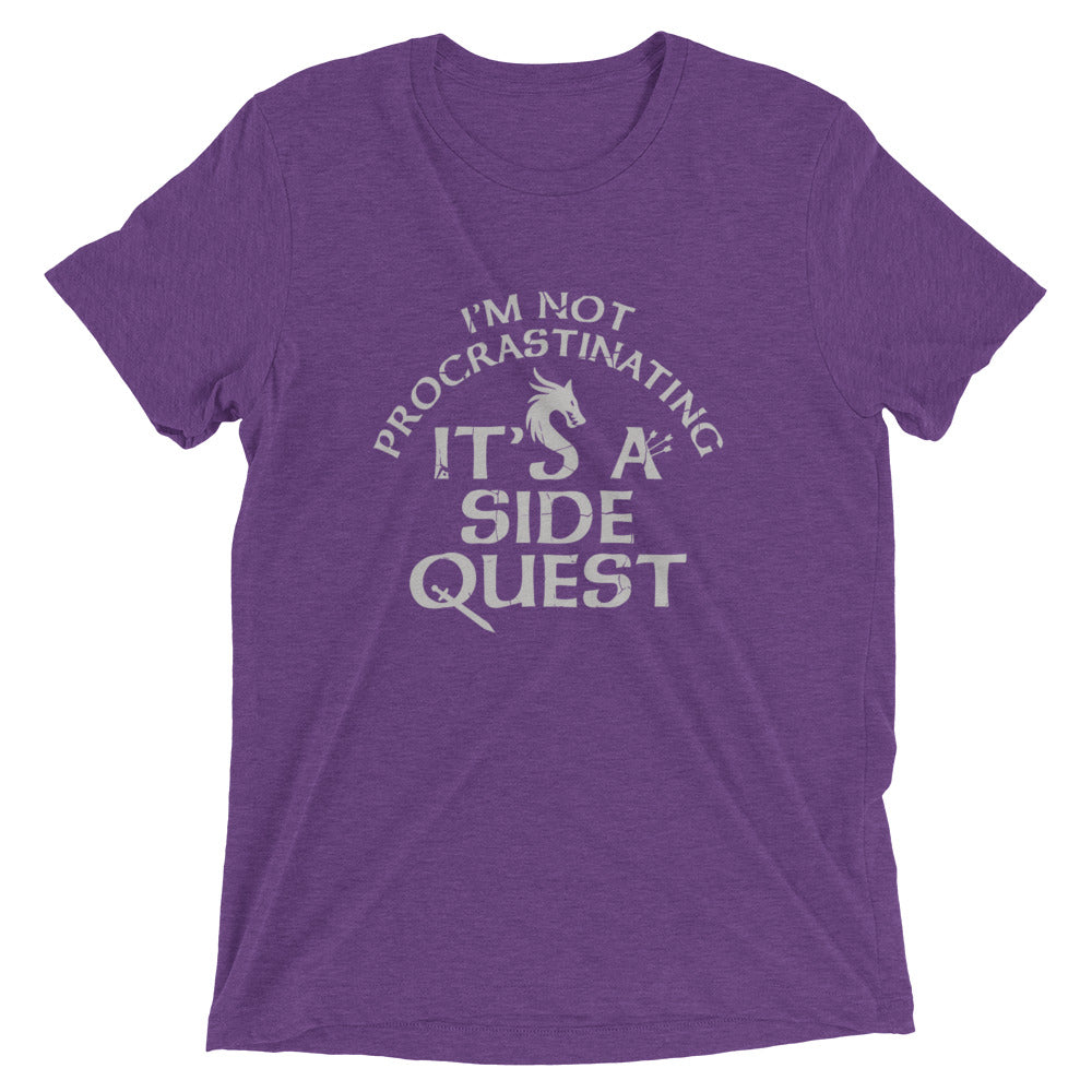 I'm Not Procrastinating, It's A Side Quest Men's Tri-Blend Tee Hoodie, Sweatshirt | CoreVibeTees.com (Image 3)