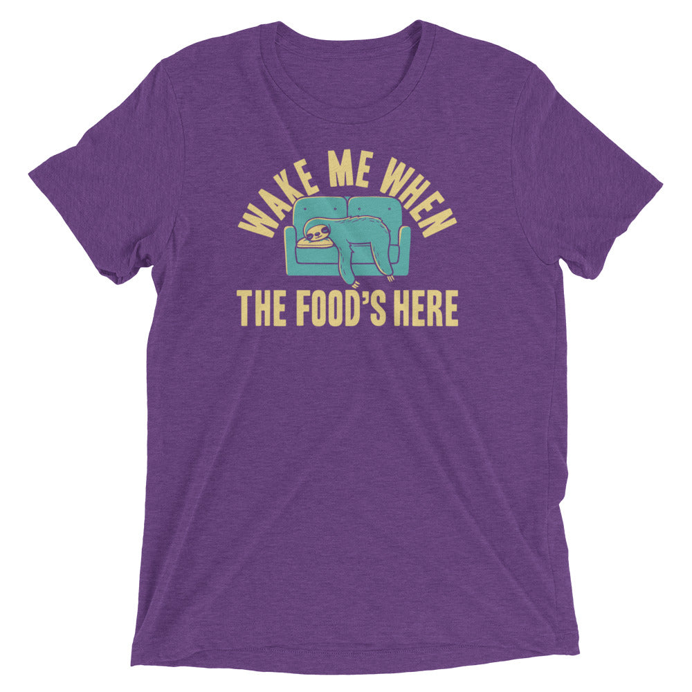 Wake Me When The Food's Here Men's Tri-Blend Tee Hoodie, Sweatshirt | CoreVibeTees.com (Image 4)