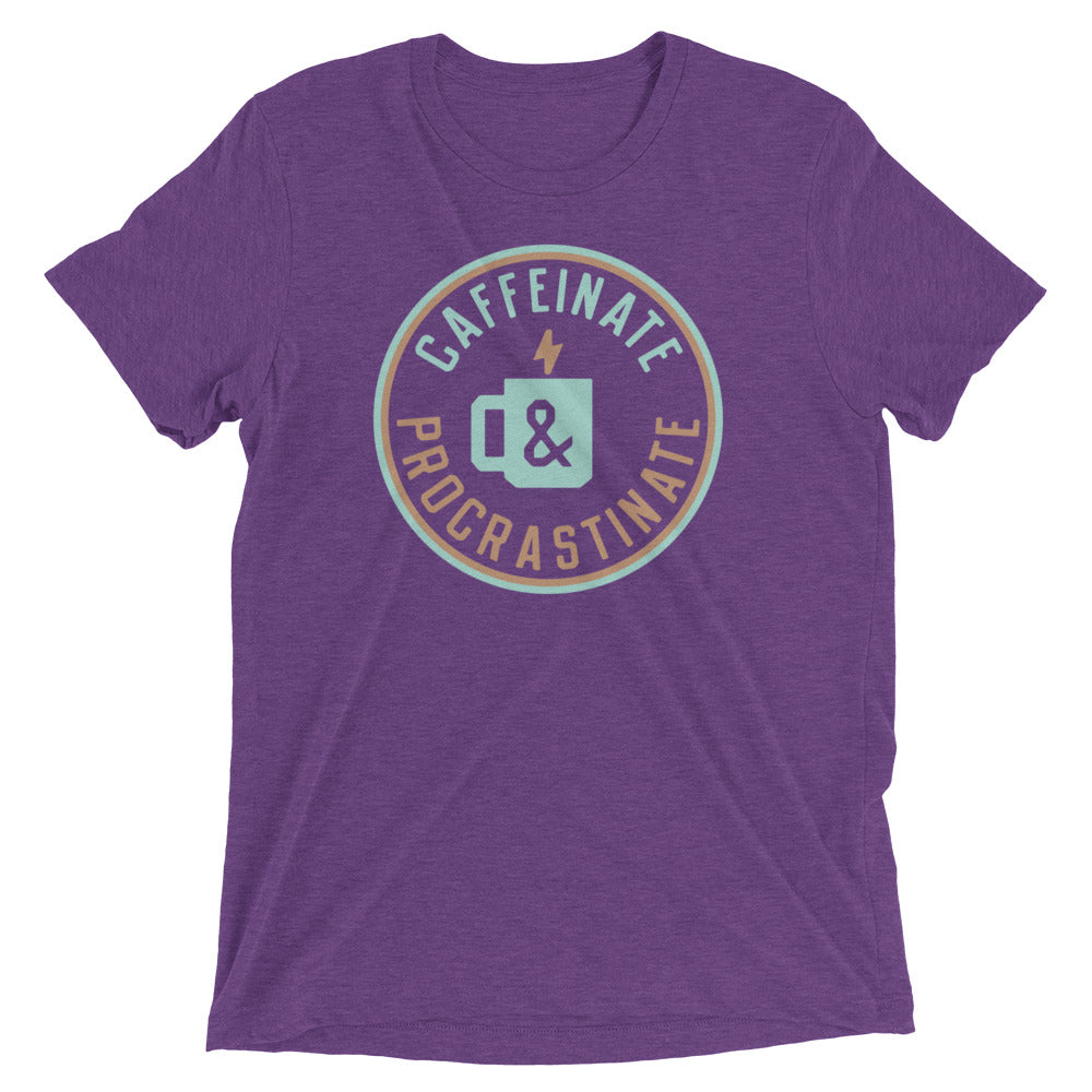 Caffeinate And Procrastinate Men's Tri-Blend Tee Hoodie, Sweatshirt | CoreVibeTees.com (Image 3)