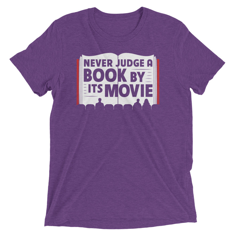 Never Judge A Book By Its Movie Men's Tri-Blend Tee Hoodie, Sweatshirt | CoreVibeTees.com (Image 3)