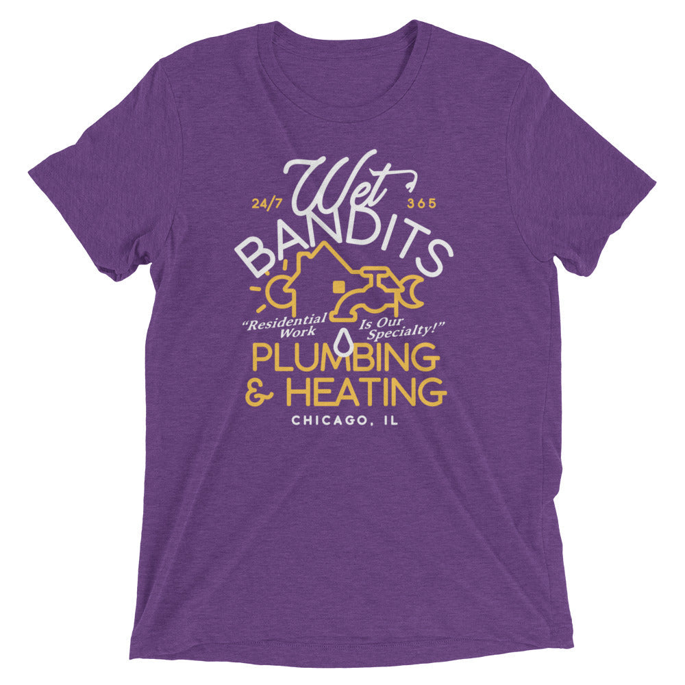 Wet Bandits Plumbing & Heating Men's Tri-Blend Tee Hoodie, Sweatshirt | CoreVibeTees.com (Image 5)