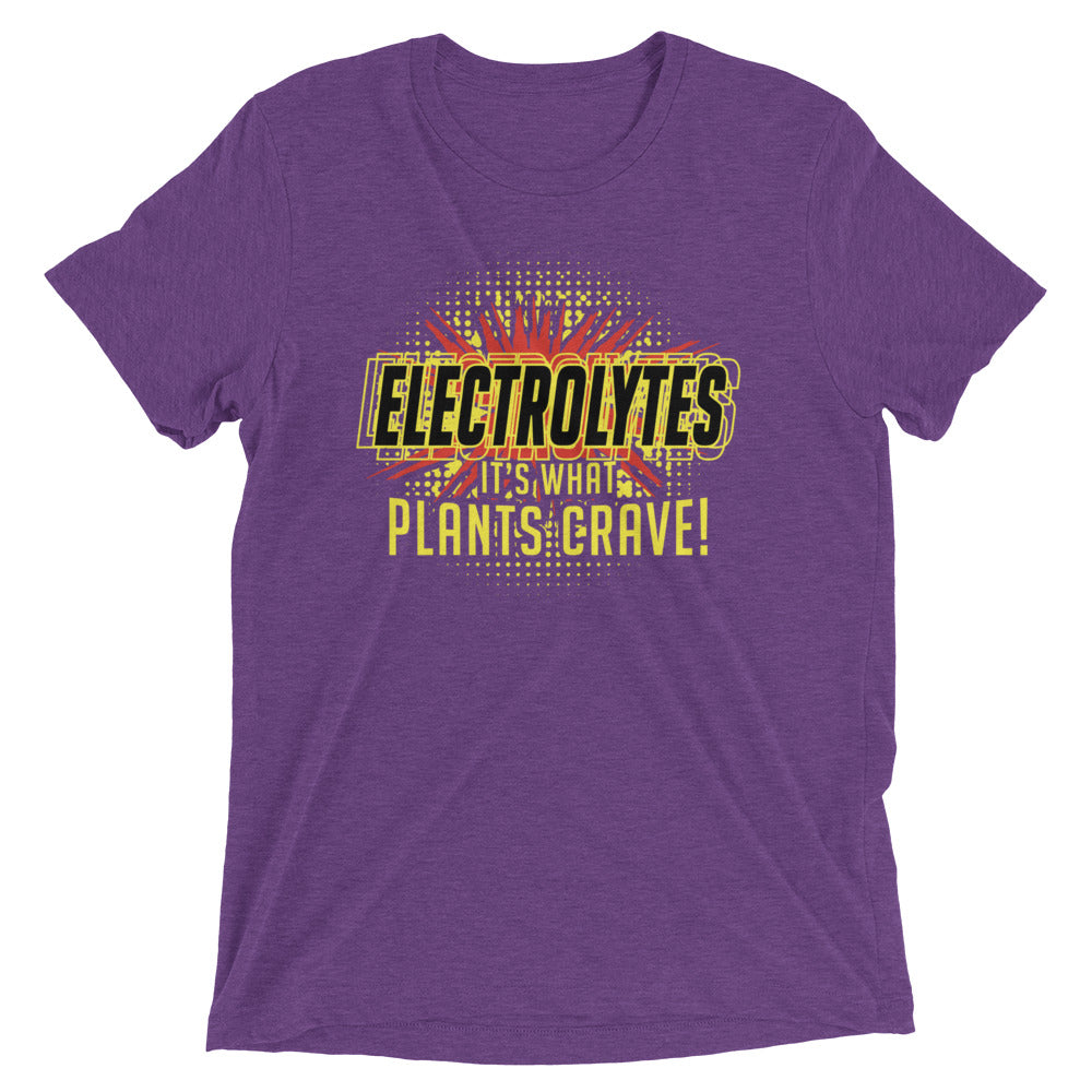 Electrolytes, It's What Plants Crave! Men's Tri-Blend Tee Hoodie, Sweatshirt | CoreVibeTees.com (Image 3)