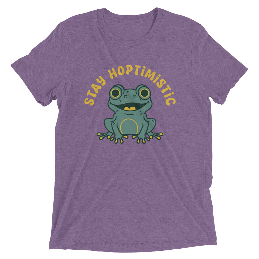 Stay Hoptimistic Men's Tri-Blend Tee Hoodie, Sweatshirt | CoreVibeTees.com (Image 4)