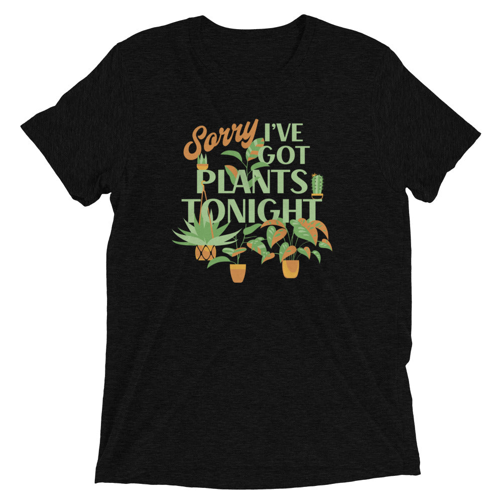 Sorry I've Got Plants Tonight Men's Tri-Blend Tee Hoodie, Sweatshirt | CoreVibeTees.com (Image 2)