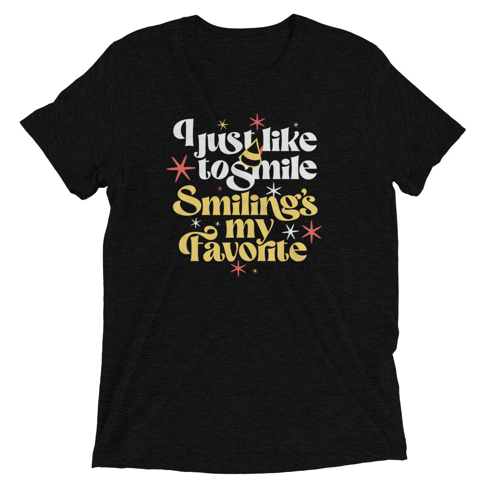 I Just Like To Smile Smiling's My Favorite Men's Tri-Blend Tee Hoodie, Sweatshirt | CoreVibeTees.com (Image 2)
