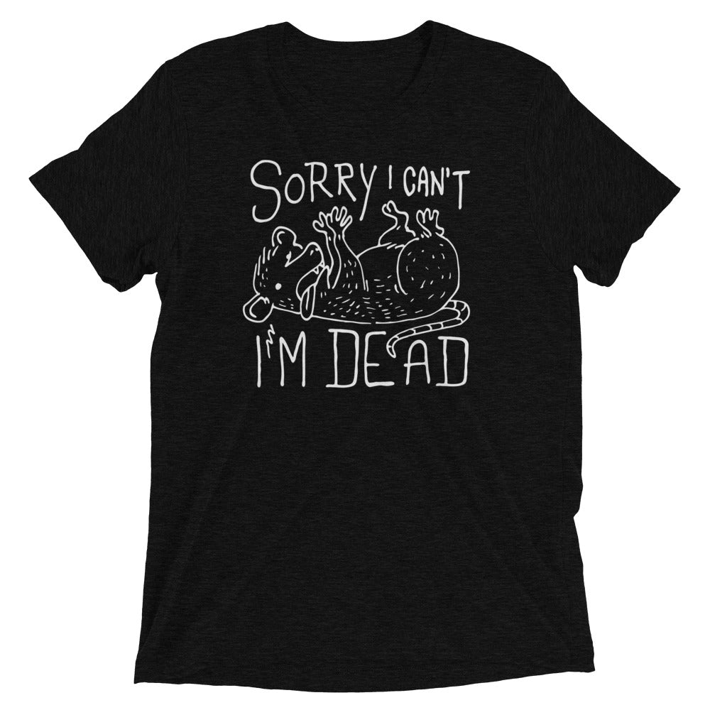 Sorry I Can't I'm Dead Men's Tri-Blend Tee Hoodie, Sweatshirt | CoreVibeTees.com (Image 1)