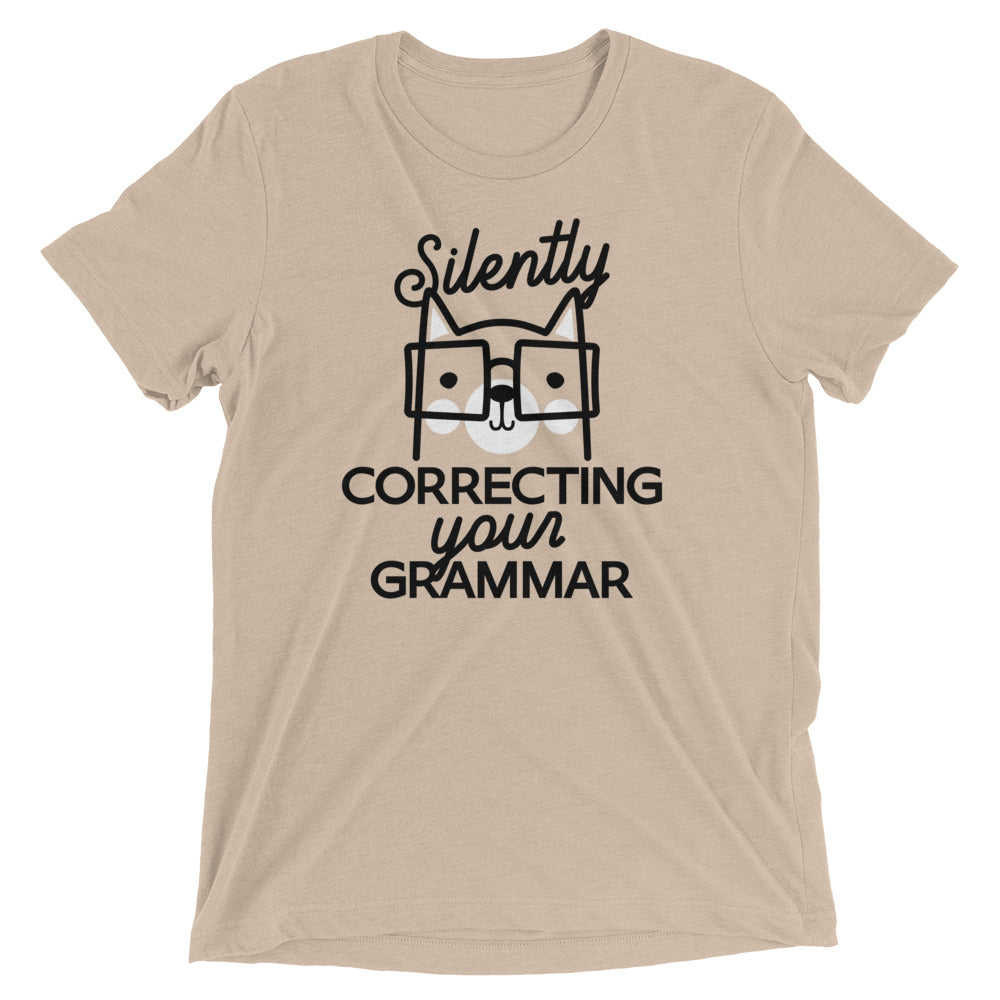 Silently Correcting Your Grammar Men's Tri-Blend Tee Hoodie, Sweatshirt | CoreVibeTees.com (Image 5)