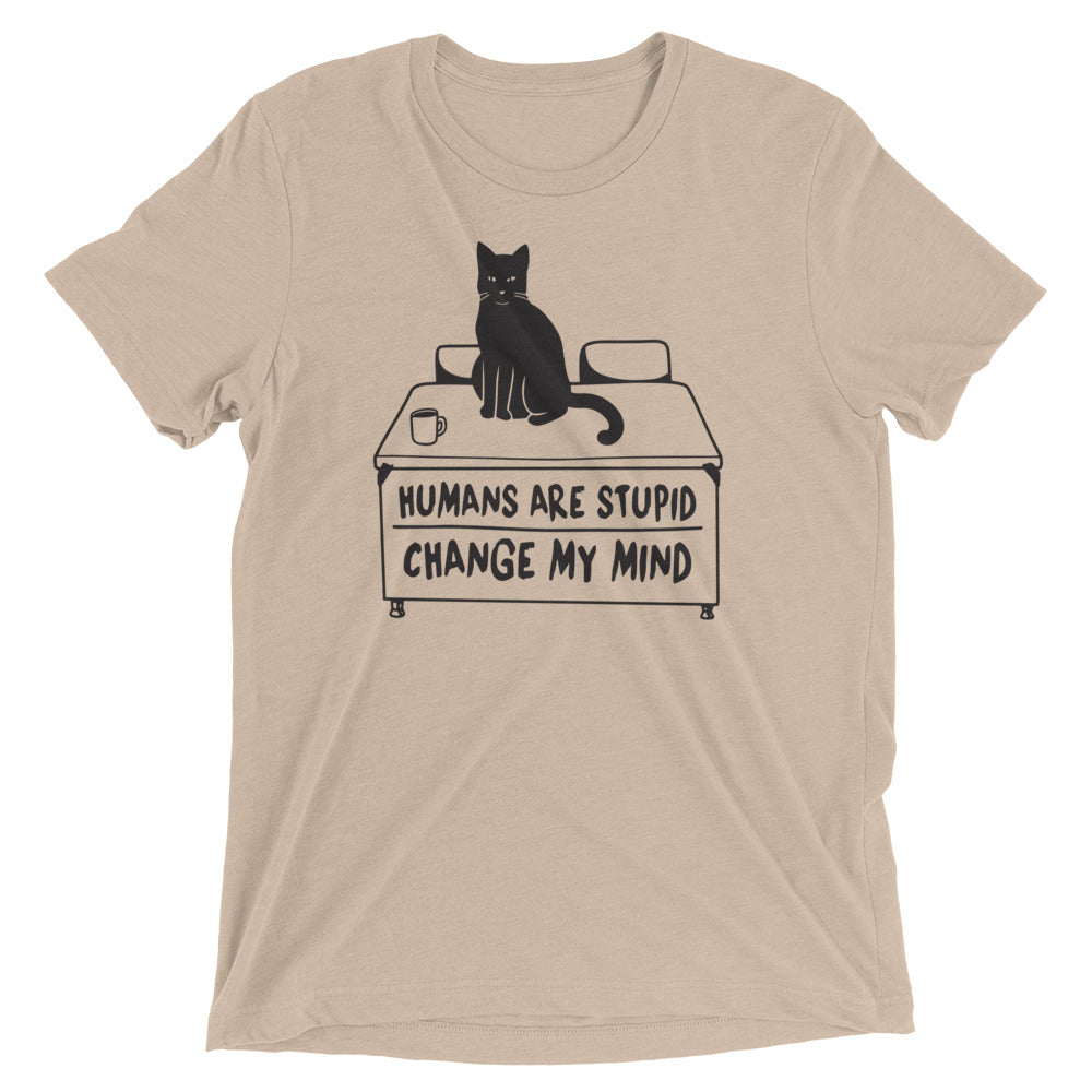 Humans Are Stupid Men's Tri-Blend Tee Hoodie, Sweatshirt | CoreVibeTees.com (Image 4)