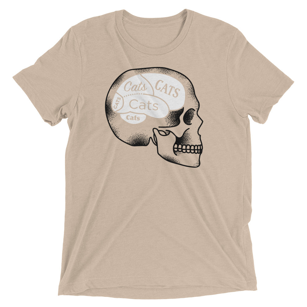 Cats On The Brain Men's Tri-Blend Tee Hoodie, Sweatshirt | CoreVibeTees.com (Image 4)
