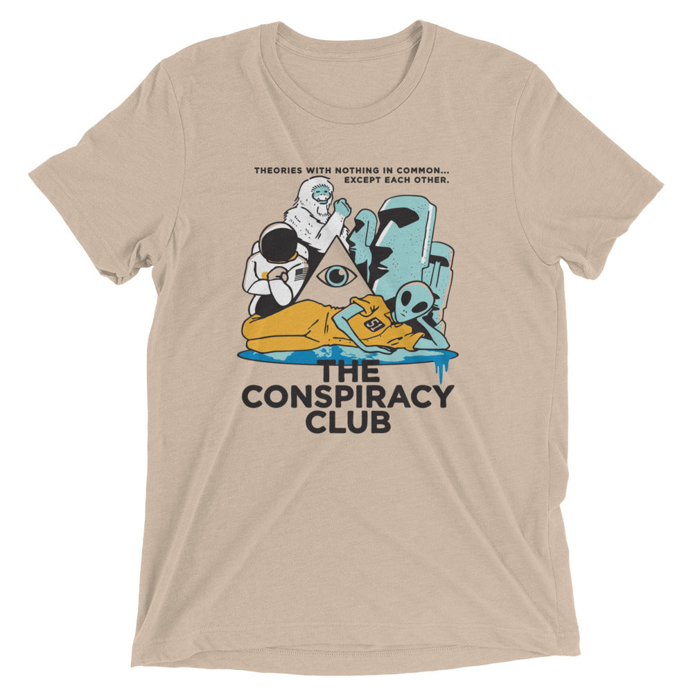 The Conspiracy Club Men's Tri-Blend Tee Hoodie, Sweatshirt | CoreVibeTees.com (Image 4)