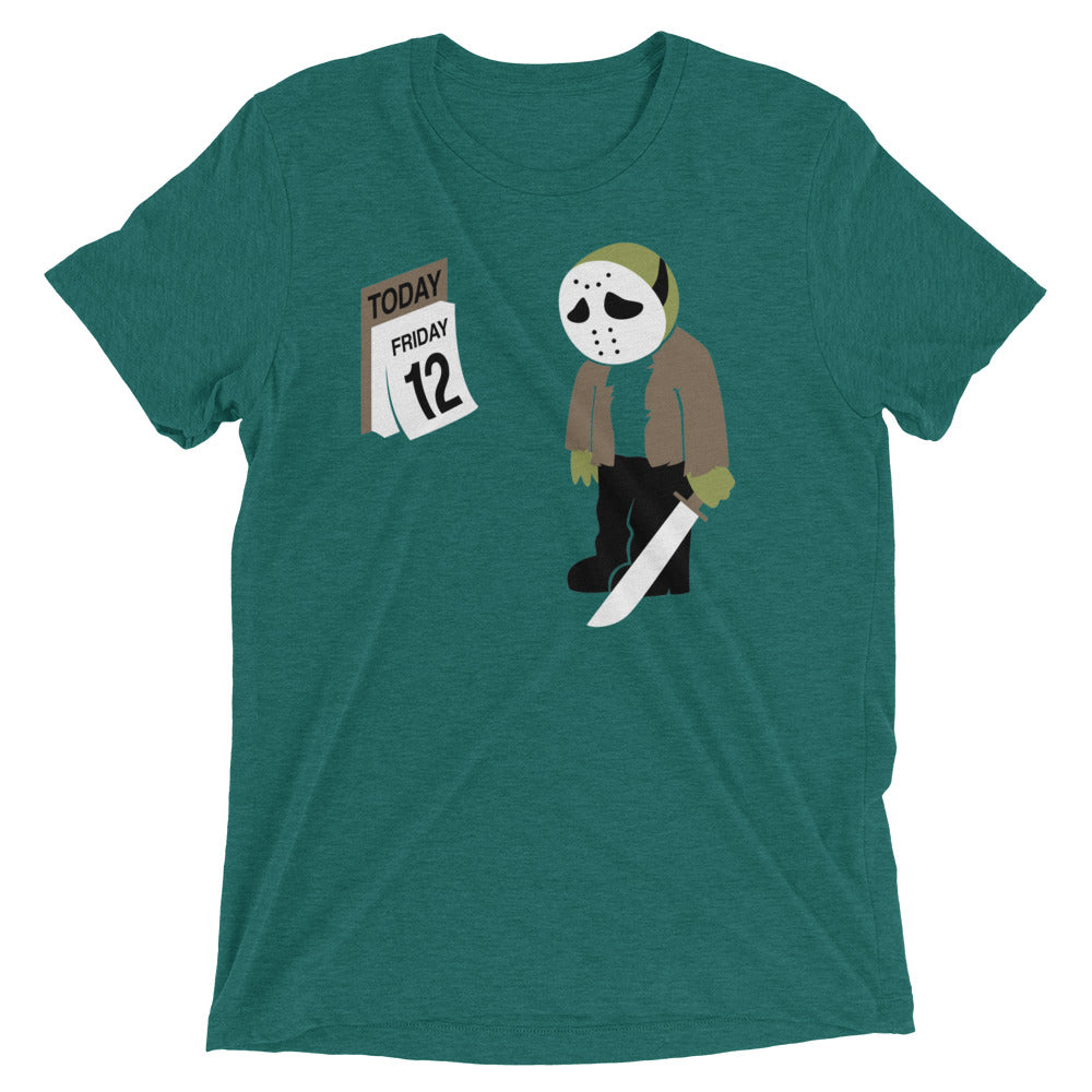 Friday the 12th Men's Tri-Blend Tee Hoodie, Sweatshirt | CoreVibeTees.com (Image 1)