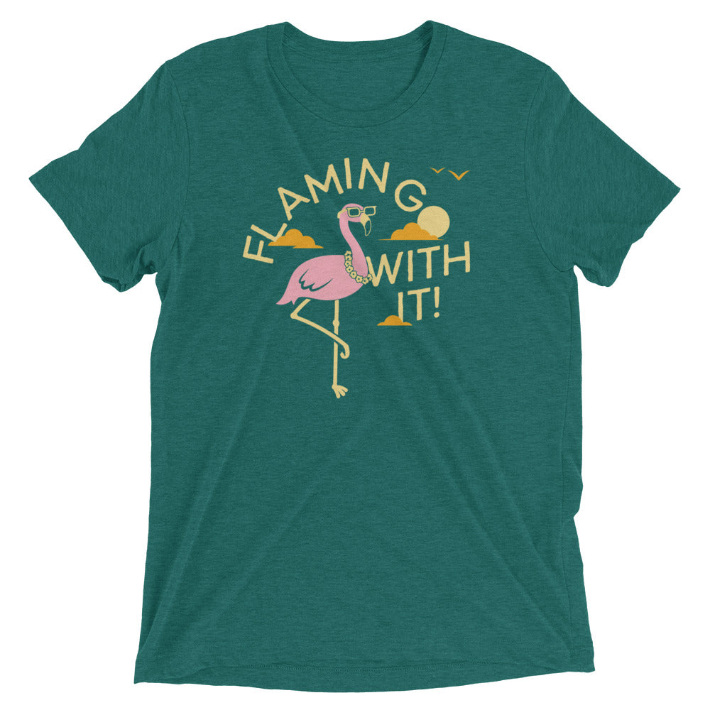 Flamingo With It Men's Tri-Blend Tee Hoodie, Sweatshirt | CoreVibeTees.com (Image 5)