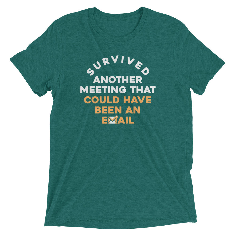 Survived Another Meeting Men's Tri-Blend Tee Hoodie, Sweatshirt | CoreVibeTees.com (Image 5)