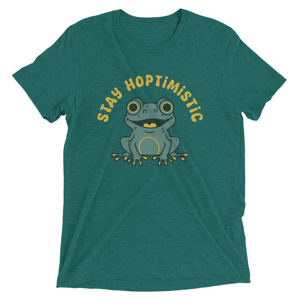 Stay Hoptimistic Men's Tri-Blend Tee Hoodie, Sweatshirt | CoreVibeTees.com (Image 3)