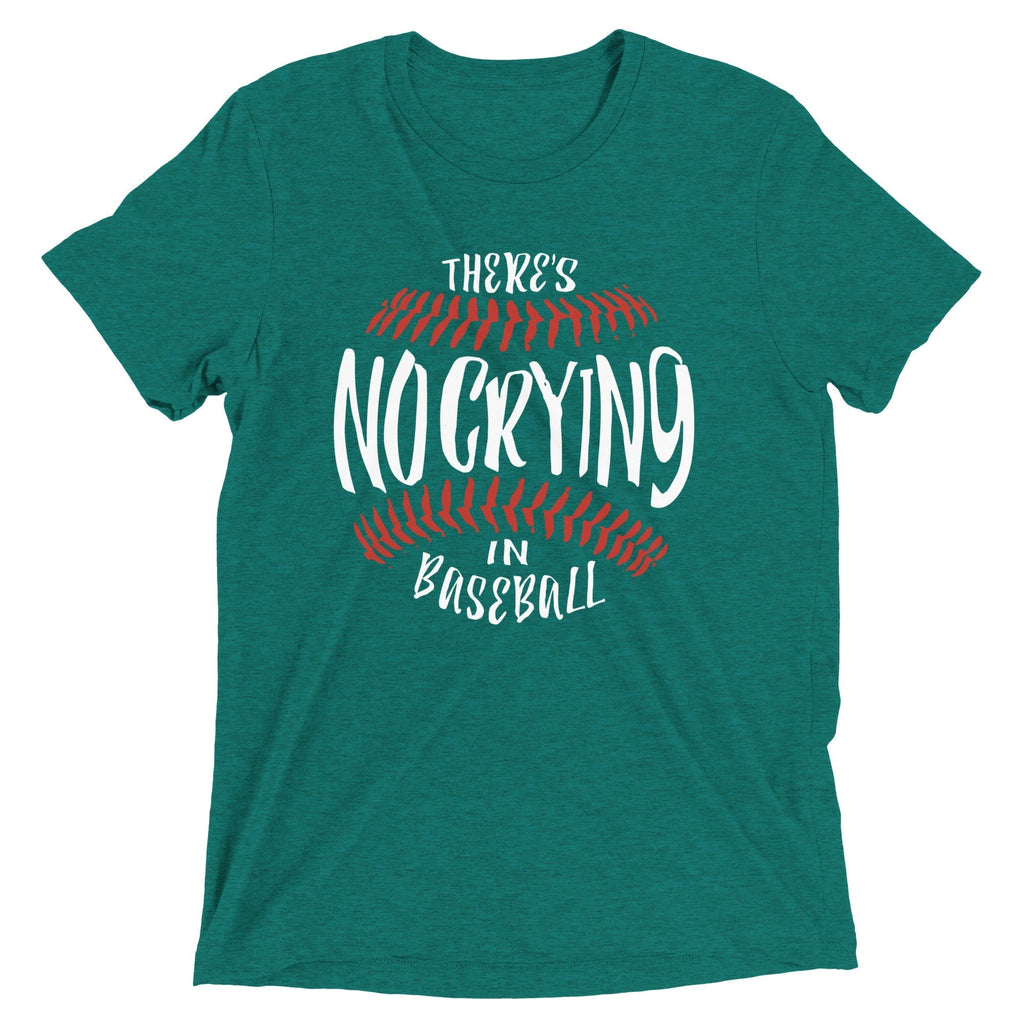There's No Crying In Baseball Men's Tri-Blend Tee Hoodie, Sweatshirt | CoreVibeTees.com (Image 4)