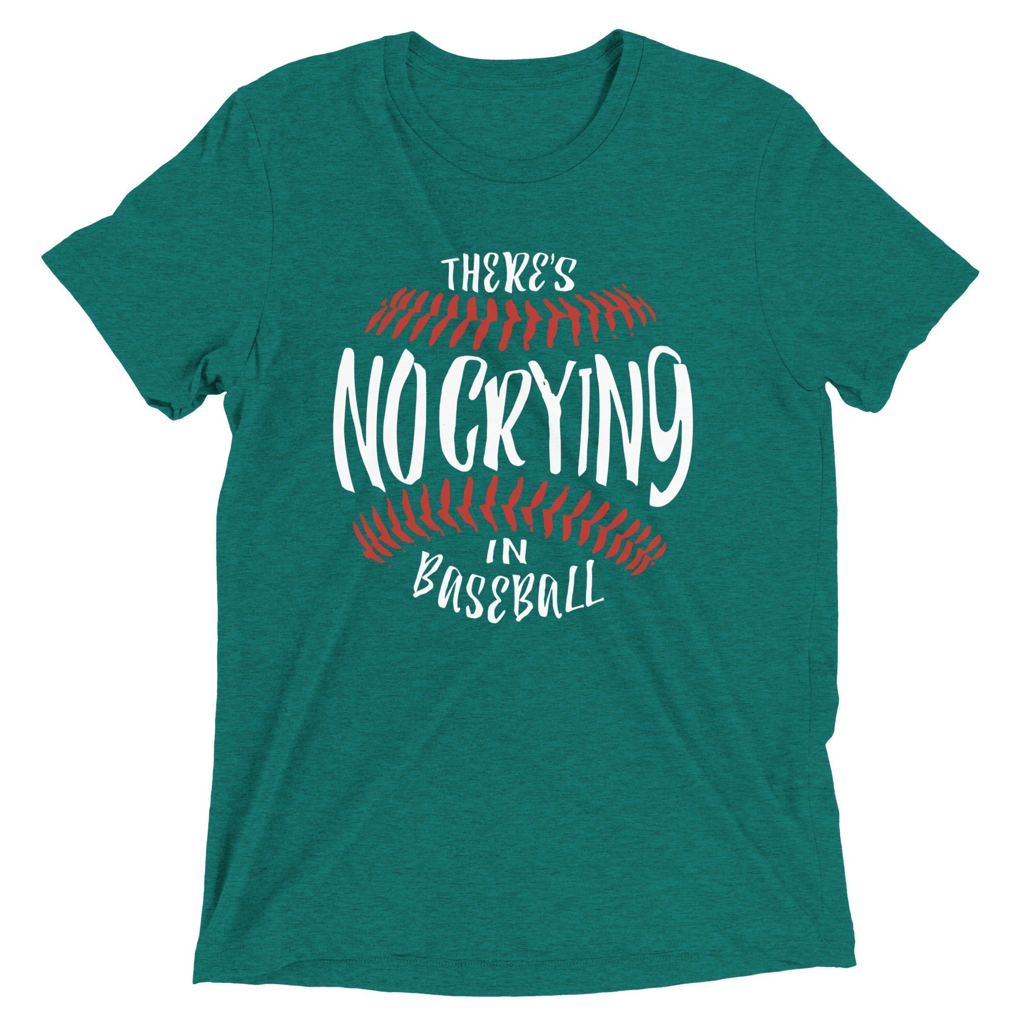 There's No Crying In Baseball Men's Tri-Blend Tee Hoodie, Sweatshirt | CoreVibeTees.com (Image 4)