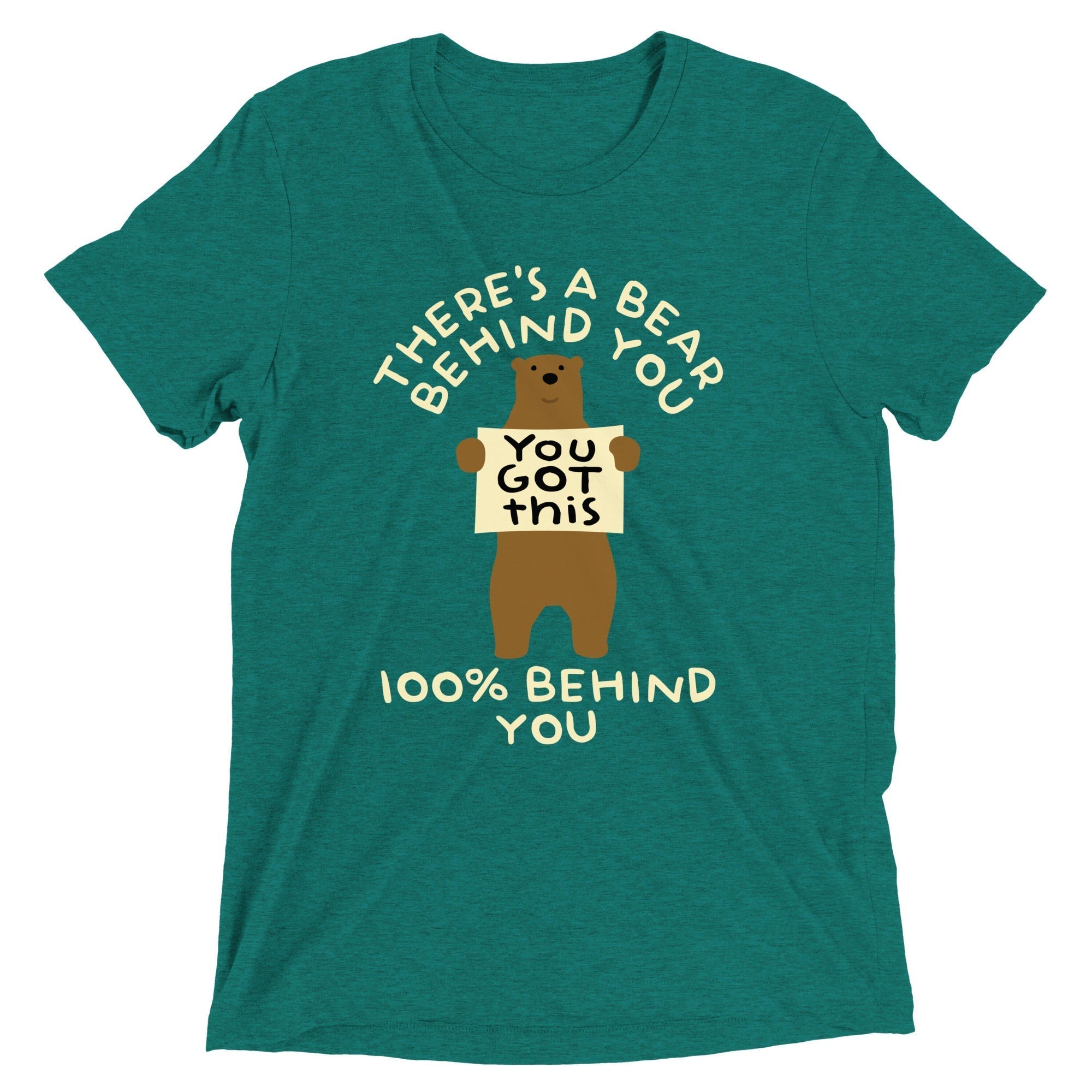 There's A Bear Behind You, 100% Behind You Men's Tri-Blend Tee Hoodie, Sweatshirt | CoreVibeTees.com (Image 3)