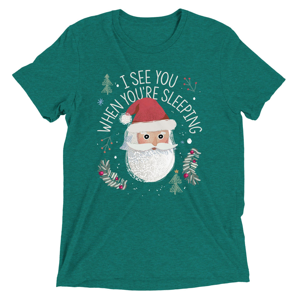 I See You When You're Sleeping Men's Tri-Blend Tee Hoodie, Sweatshirt | CoreVibeTees.com (Image 4)