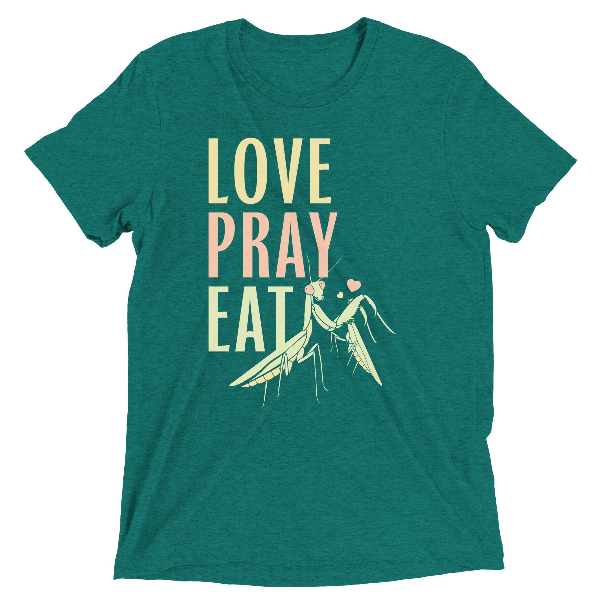 Love Pray Eat Men's Tri-Blend Tee Hoodie, Sweatshirt | CoreVibeTees.com (Image 3)