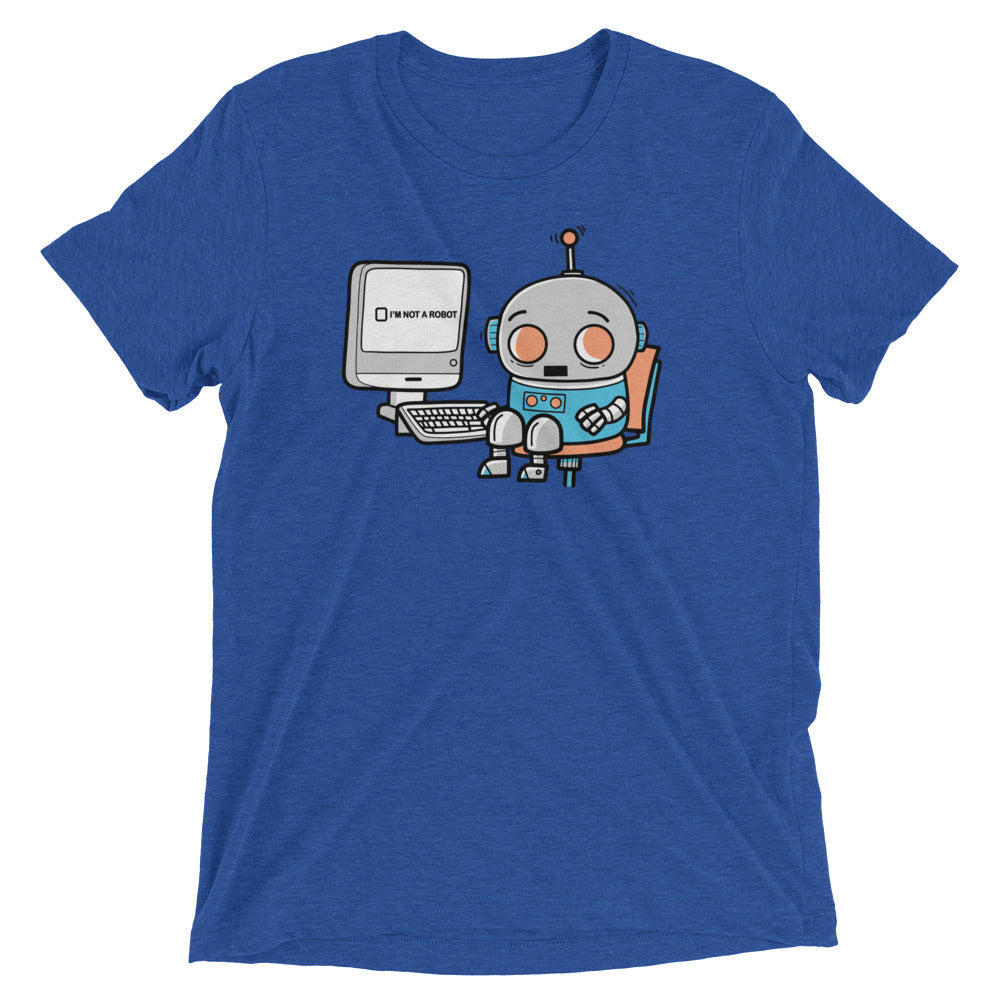 Robot Captcha Men's Tri-Blend Tee Hoodie, Sweatshirt | CoreVibeTees.com (Image 2)