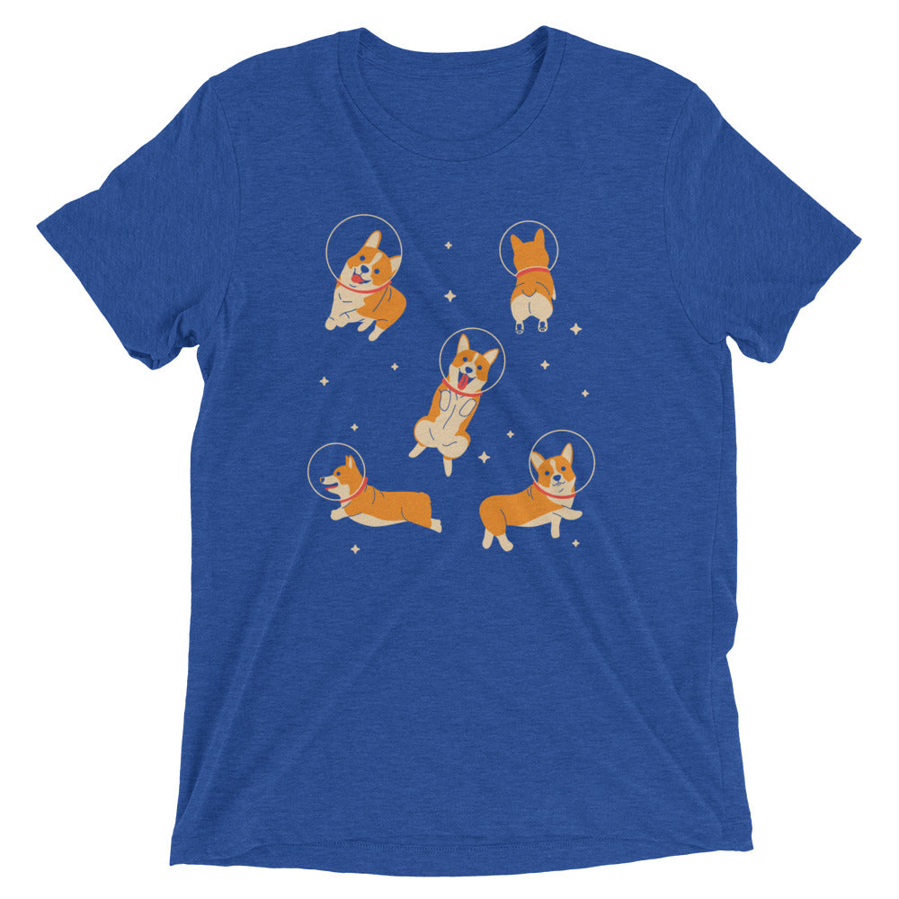 Corgis In Space Men's Tri-Blend Tee Hoodie, Sweatshirt | CoreVibeTees.com (Image 2)