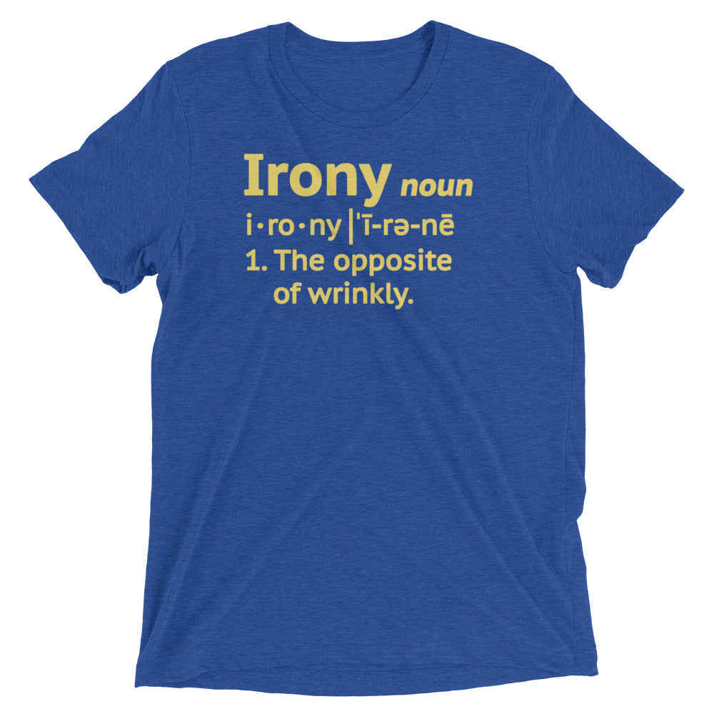 Irony Definition Men's Tri-Blend Tee Hoodie, Sweatshirt | CoreVibeTees.com (Image 1)
