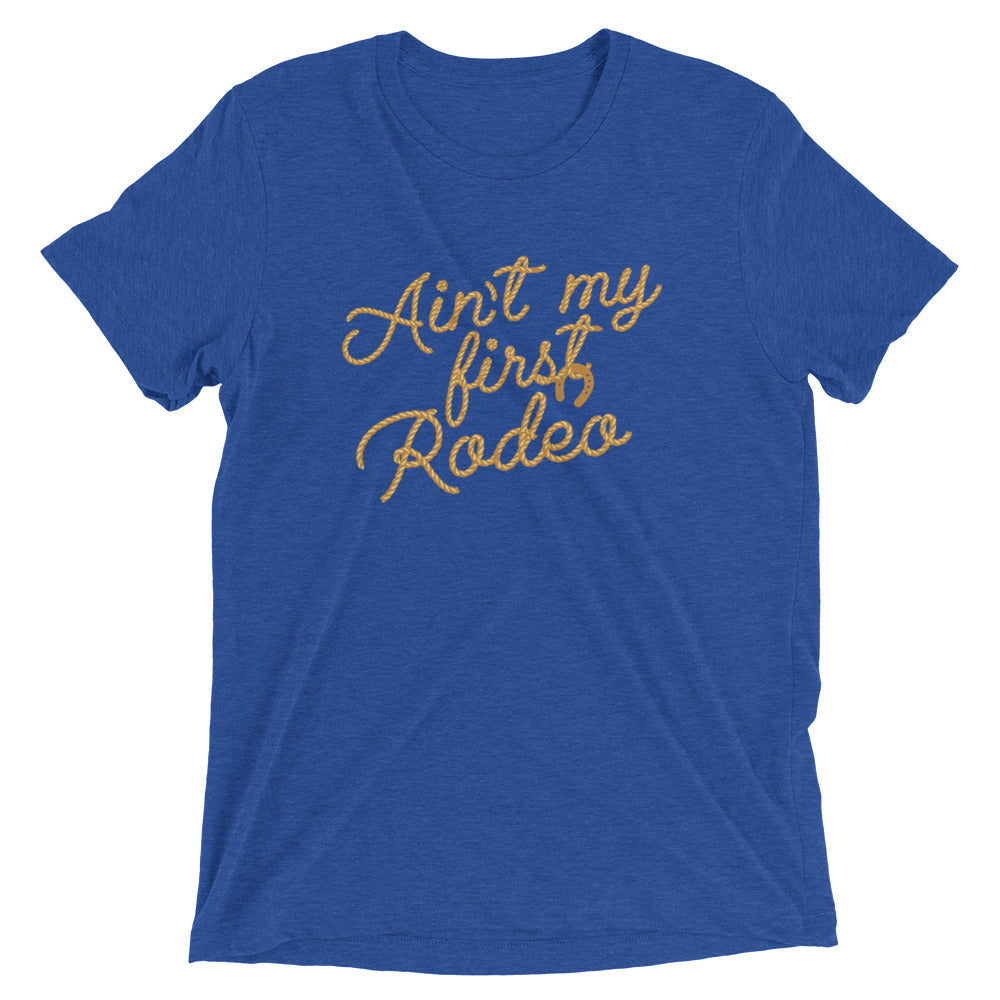 Ain't My First Rodeo Men's Tri-Blend Tee Hoodie, Sweatshirt | CoreVibeTees.com (Image 5)
