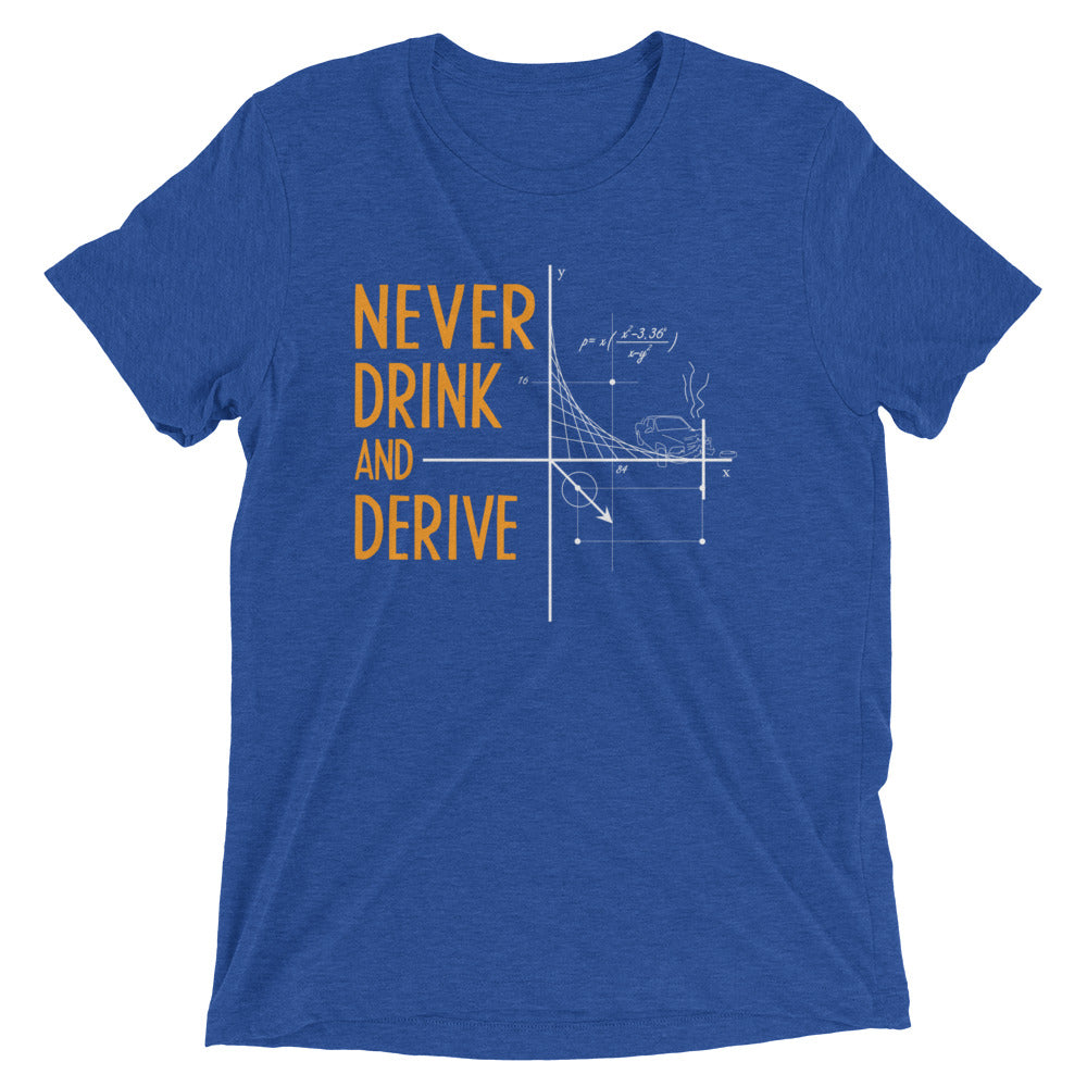 Never Drink and Derive Men's Tri-Blend Tee Hoodie, Sweatshirt | CoreVibeTees.com (Image 1)
