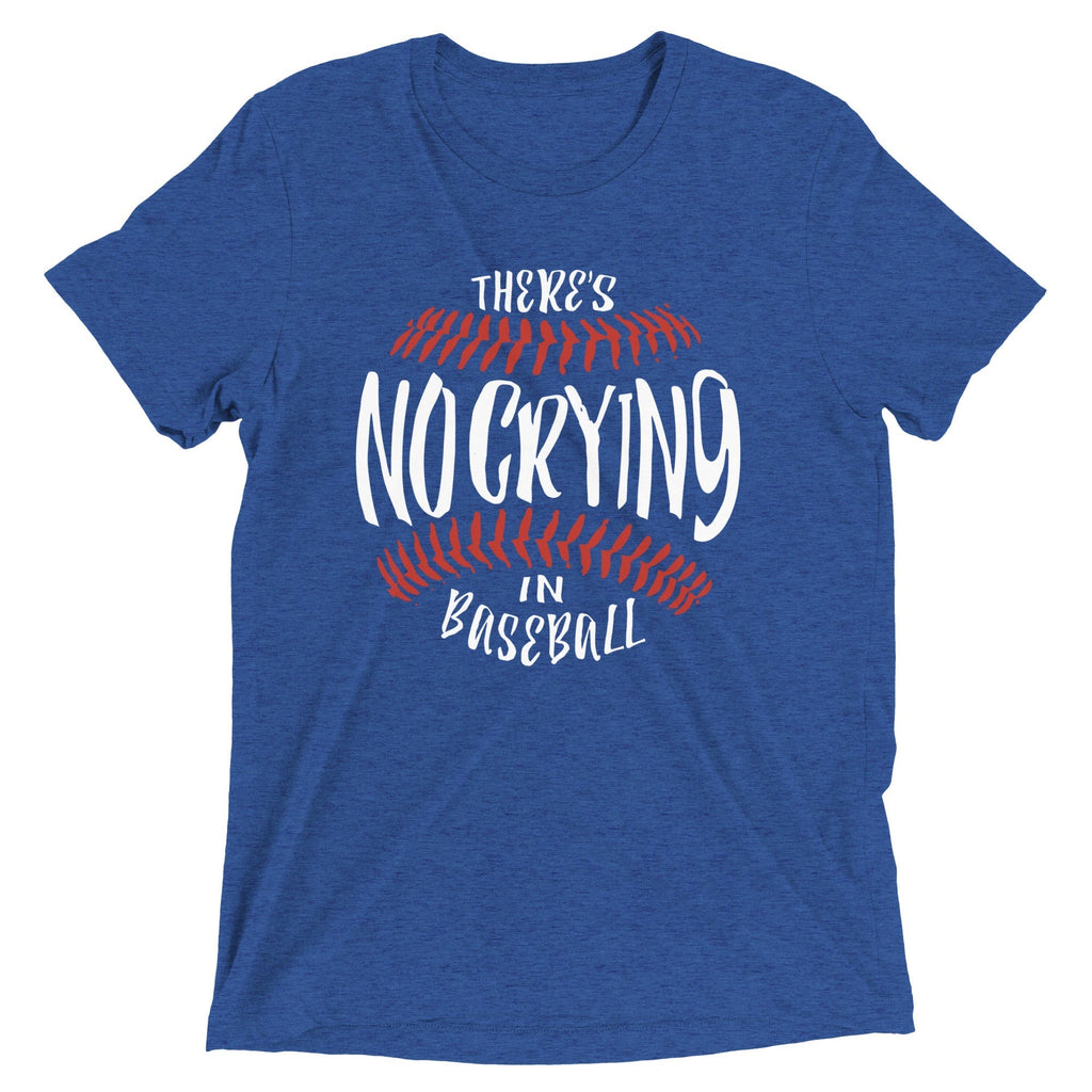 There's No Crying In Baseball Men's Tri-Blend Tee Hoodie, Sweatshirt | CoreVibeTees.com (Image 3)