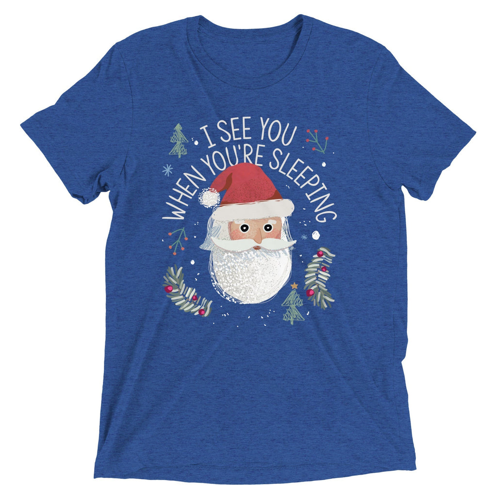 I See You When You're Sleeping Men's Tri-Blend Tee Hoodie, Sweatshirt | CoreVibeTees.com (Image 3)