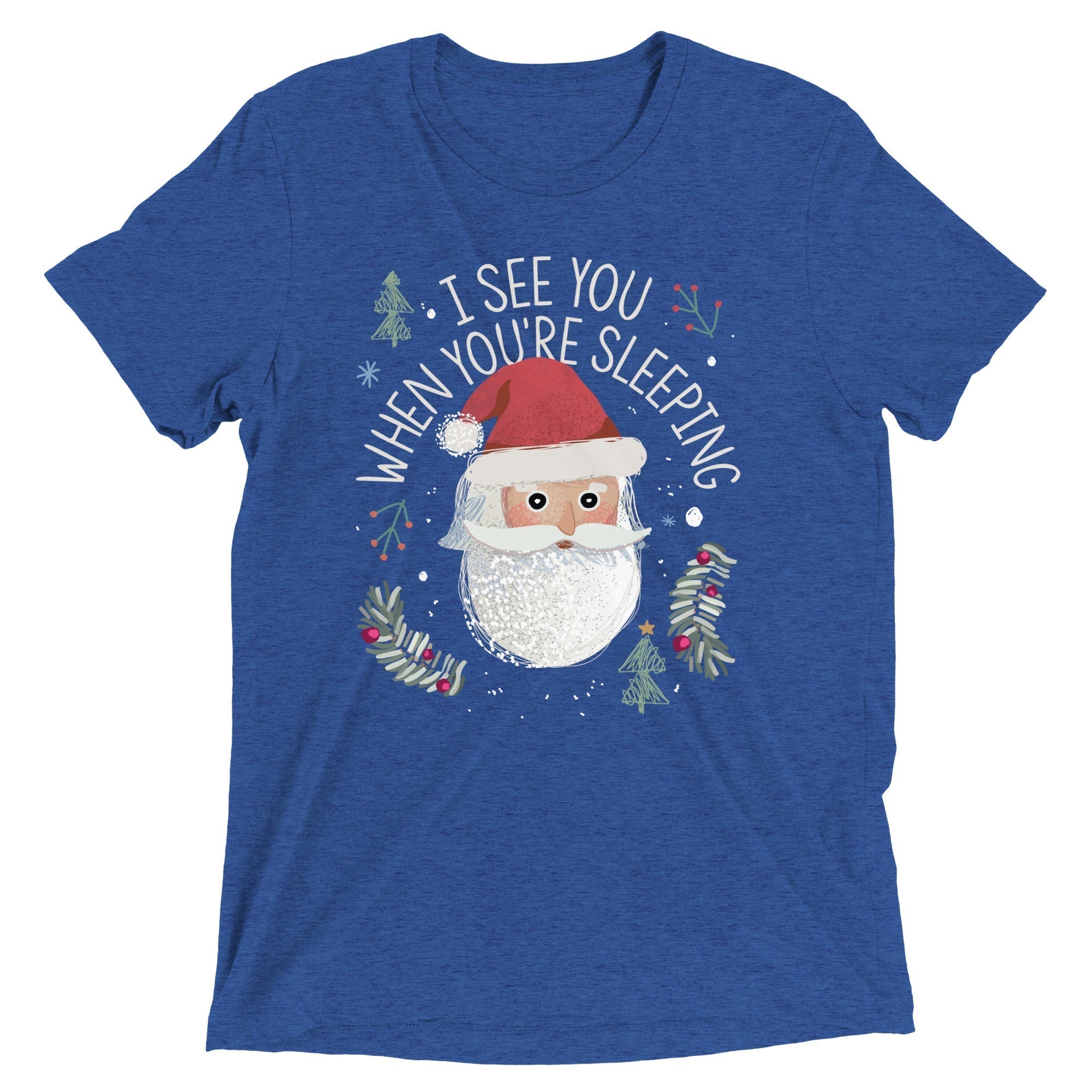I See You When You're Sleeping Men's Tri-Blend Tee Hoodie, Sweatshirt | CoreVibeTees.com (Image 3)