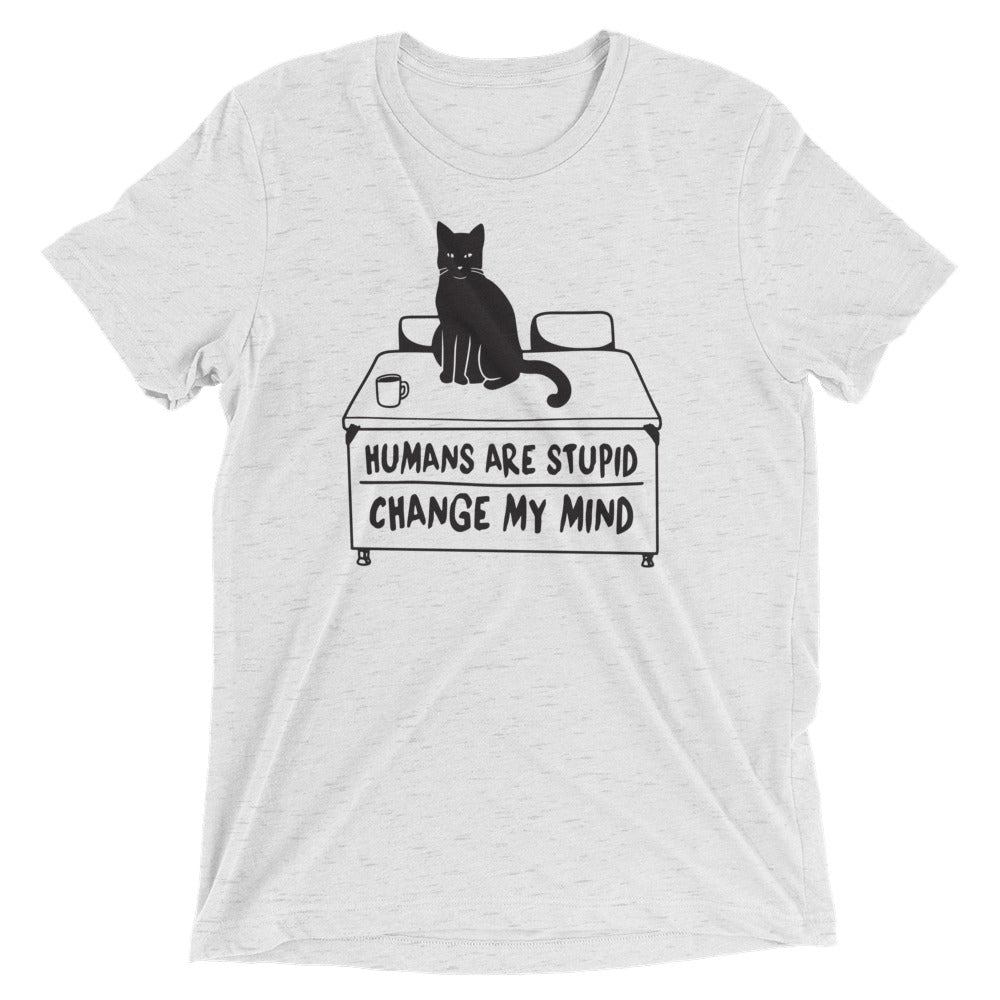 Humans Are Stupid Men's Tri-Blend Tee Hoodie, Sweatshirt | CoreVibeTees.com (Image 1)